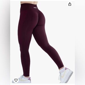 Women’s Amazon Aurola High Waist Workout Leggings Color Black Cherry Size Large